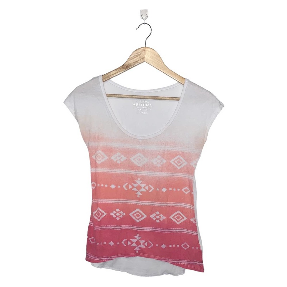 Arizonia Jeans Co. Graphic Tee T-shirt Tribal Print Ombre Size Small Womens
